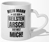 22Feels® Ehefrau Geschenk zum Hochzeitstag, Valentinstag etc. - Tasse mit Spruch (Herzhenkel, Weiss, 320ml)-Tasse Weiss Herzhenkel 320ml-22Feels