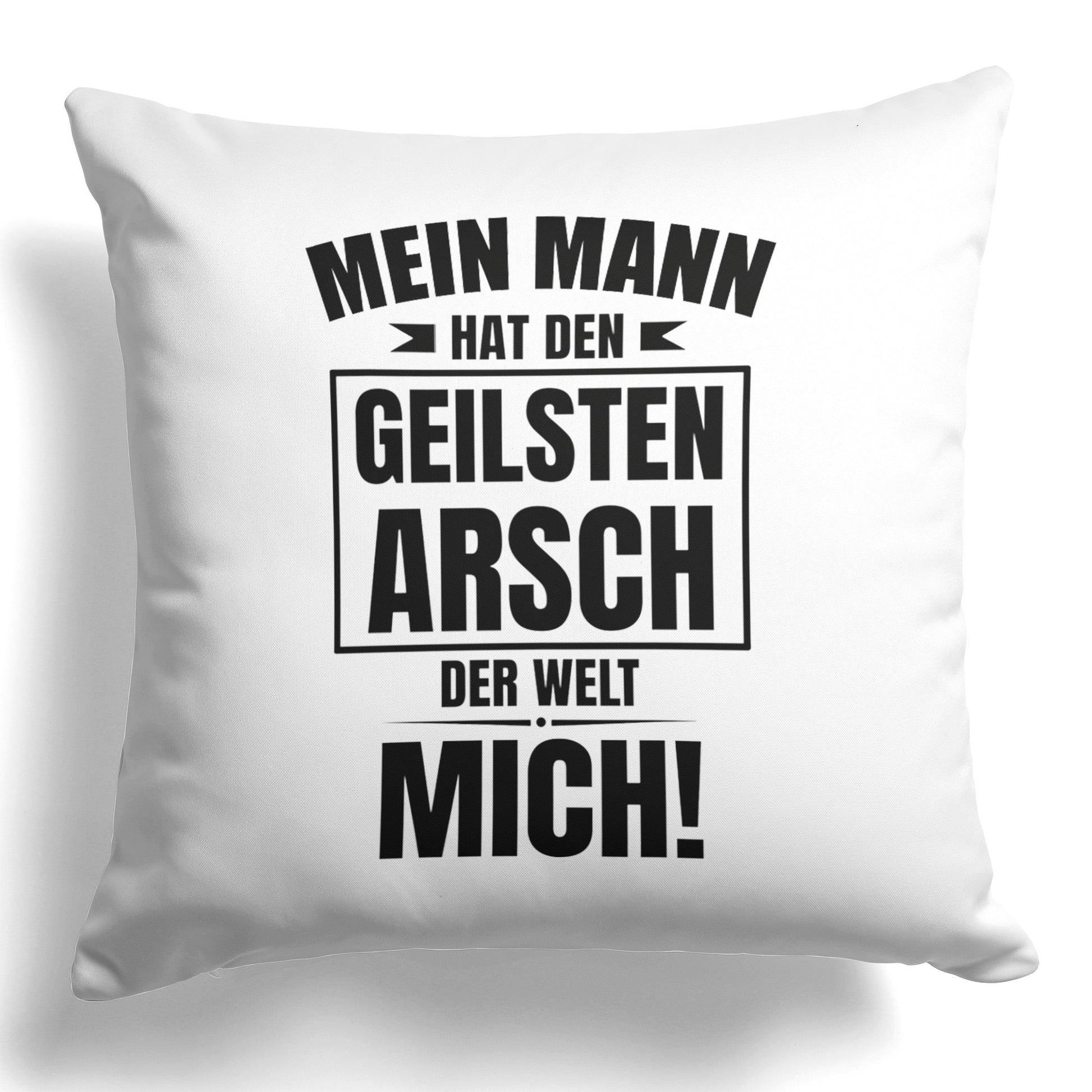 22Feels® Ehefrau Geschenk zum Hochzeitstag, Valentinstag etc. - Kissen mit Spruch (Weiss 40x40cm)-Kissen Weiss 40x40-22Feels