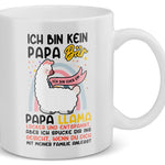 22Feels® Geschenk für Väter - Tasse mit Spruch: Kein Papa Bär, sondern Papa Llama (Weiss, 320ml)-Weisse Tasse 320ml-22Feels