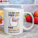 22Feels® Geschenk für Väter - Tasse mit Spruch: Kein Papa Bär, sondern Papa Llama (Weiss, 320ml)-Weisse Tasse 320ml-22Feels
