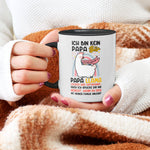 22Feels® Papa Geschenk - Tasse mit Spruch: Kein Bär sondern Llama (Weiss-Schwarz, 320ml)-TwoTone Tasse Weiss-Schwarz 320ml-22Feels