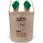 22Feels® Papa Osterkorb Vater mit Henkel Ostergeschenk Tragetasche Ostern Deko Osternest Körbchen Hasenohren (Beige/Grün)-Ostern Tragetasche-22Feels