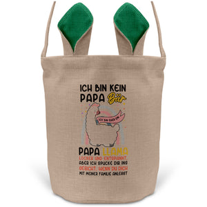 22Feels® Papa Osterkorb Vater mit Henkel Ostergeschenk Tragetasche Ostern Deko Osternest Körbchen Hasenohren (Beige/Grün)-Ostern Tragetasche-22Feels
