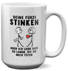 22Feels® ORIGINAL XL Tasse - Männer Geschenk - Spruch: Deine Fürze Stinken (Weiss, 440ml)-Weisse XL Tasse 440ml-22Feels