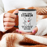 22Feels® ORIGINAL Tasse - Männer Geschenk - Spruch: Deine Fürze Stinken (Weiss-Schwarz, 320ml)-TwoTone Tasse Weiss-Schwarz 320ml-22Feels