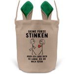 22Feels® Männer Ehemann Freund Ostern Osterkorb mit Henkel Ostergeschenk Tragetasche Ostern Deko Osternest Körbchen Hasenohren (Beige/Grün)-Ostern Tragetasche-22Feels