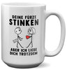 22Feels® ORIGINAL XL Tasse - Männer Geschenk - Spruch: Deine Fürze Stinken (Weiss, 440ml)-Weisse XL Tasse 440ml-22Feels