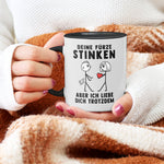 22Feels® ORIGINAL Tasse - Männer Geschenk - Spruch: Deine Fürze Stinken (Weiss-Schwarz, 320ml)-TwoTone Tasse Weiss-Schwarz 320ml-22Feels