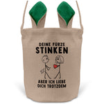 22Feels® Männer Ehemann Freund Ostern Osterkorb mit Henkel Ostergeschenk Tragetasche Ostern Deko Osternest Körbchen Hasenohren (Beige/Grün)-Ostern Tragetasche-22Feels