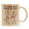 22Feels® ORIGINAL Glitzertasse - Männer Geschenk - Spruch: Ich Liebe Dich Obwohl Du Furzt (Gold, 320ml)-Glitzertasse Gold 320ml-22Feels
