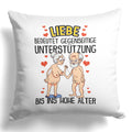 22Feels® Paar Geschenk zum Jahrestag, Hochzeitstag, Valentinstag etc. - Kissen mit Spruch: Liebe bedeutet (Weiss 40x40cm)-Kissen Weiss 40x40-22Feels