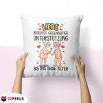 22Feels® Paar Geschenk zum Jahrestag, Hochzeitstag, Valentinstag etc. - Kissen mit Spruch: Liebe bedeutet (Weiss 40x40cm)-Kissen Weiss 40x40-22Feels