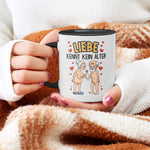 22Feels® Paar Geschenk zum Jahrestag, Hochzeitstag, Valentinstag etc. - Tasse mit Spruch: Liebe kennt kein Alter (Weiss-Schwarz, 320ml)-TwoTone Tasse Weiss-Schwarz 320ml-22Feels