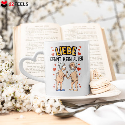 22Feels® Paar Geschenk zum Jahrestag, Hochzeitstag, Valentinstag etc. - Tasse mit Spruch (Herzhenkel, Weiss, 320ml)-Tasse Weiss Herzhenkel 320ml-22Feels