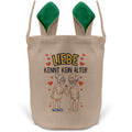 22Feels® Männer Frauen Osterkorb Liebe Paar Ehefrau Ehemann Freund Freundin Ostern mit Henkel Ostergeschenk Tragetasche Ostern Deko Osternest Körbchen Hasenohren (Beige/Grün)-Ostern Tragetasche-22Feels