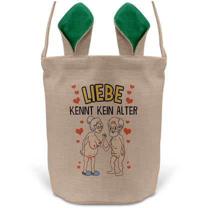 22Feels® Männer Frauen Osterkorb Liebe Paar Ehefrau Ehemann Freund Freundin Ostern mit Henkel Ostergeschenk Tragetasche Ostern Deko Osternest Körbchen Hasenohren (Beige/Grün)-Ostern Tragetasche-22Feels