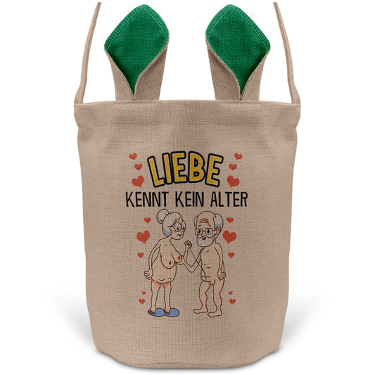 22Feels® Männer Frauen Osterkorb Liebe Paar Ehefrau Ehemann Freund Freundin Ostern mit Henkel Ostergeschenk Tragetasche Ostern Deko Osternest Körbchen Hasenohren (Beige/Grün)-Ostern Tragetasche-22Feels