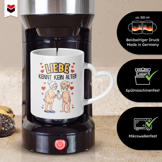 22Feels® Paar Geschenk zum Jahrestag, Hochzeitstag, Valentinstag etc. - Tasse mit Spruch (Herzhenkel, Weiss, 320ml)-Tasse Weiss Herzhenkel 320ml-22Feels