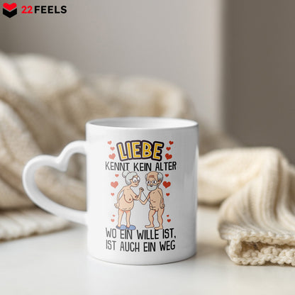 22Feels® Paar Geschenk zum Jahrestag, Hochzeitstag, Valentinstag etc. - Tasse mit Spruch (Herzhenkel, Weiss, 320ml)-Tasse Weiss Herzhenkel 325ml-22Feels