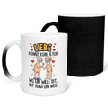22Feels® Paar Geschenk zum Jahrestag, Hochzeitstag, Valentinstag etc. - Zaubertasse mit Spruch: Liebe kennt kein Alter (Matt-Schwarz und Weiss, 320ml)-Farbwechsel Tasse Matt 320ml-22Feels