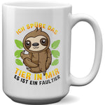 22Feels® XL Tasse mit Faultier Tiermotiv - Büro Geschenkidee - Spruch: Ich spüre das Tier in mir (Weiss, 440ml)-Weisse XL Tasse 440ml-22Feels