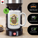 22Feels® XL Tasse mit Faultier Tiermotiv - Büro Geschenkidee - Spruch: Ich spüre das Tier in mir (Weiss, 440ml)-Weisse XL Tasse 440ml-22Feels
