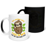 22Feels® Zaubertasse mit Faultier Tiermotiv - Büro Geschenkidee - Spruch: Ich spüre das Tier in mir (Matt-Schwarz und Weiss, 320ml)-Farbwechsel Tasse Matt 320ml-22Feels