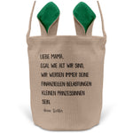 22Feels® Mama Osterkorb von Töchtern Mutter mit Henkel Ostergeschenk Tragetasche Ostern Deko Osternest Körbchen Hasenohren (Beige/Grün)-Ostern Tragetasche-22Feels