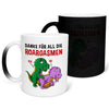 22Feels® Frauen Geschenk zum Jahrestag, Hochzeitstag, Valentinstag etc. - Zaubertasse mit Spruch: Danke für all die Roargasmen (Matt-Schwarz und Weiss, 320ml)-Farbwechsel Tasse Matt 320ml-22Feels