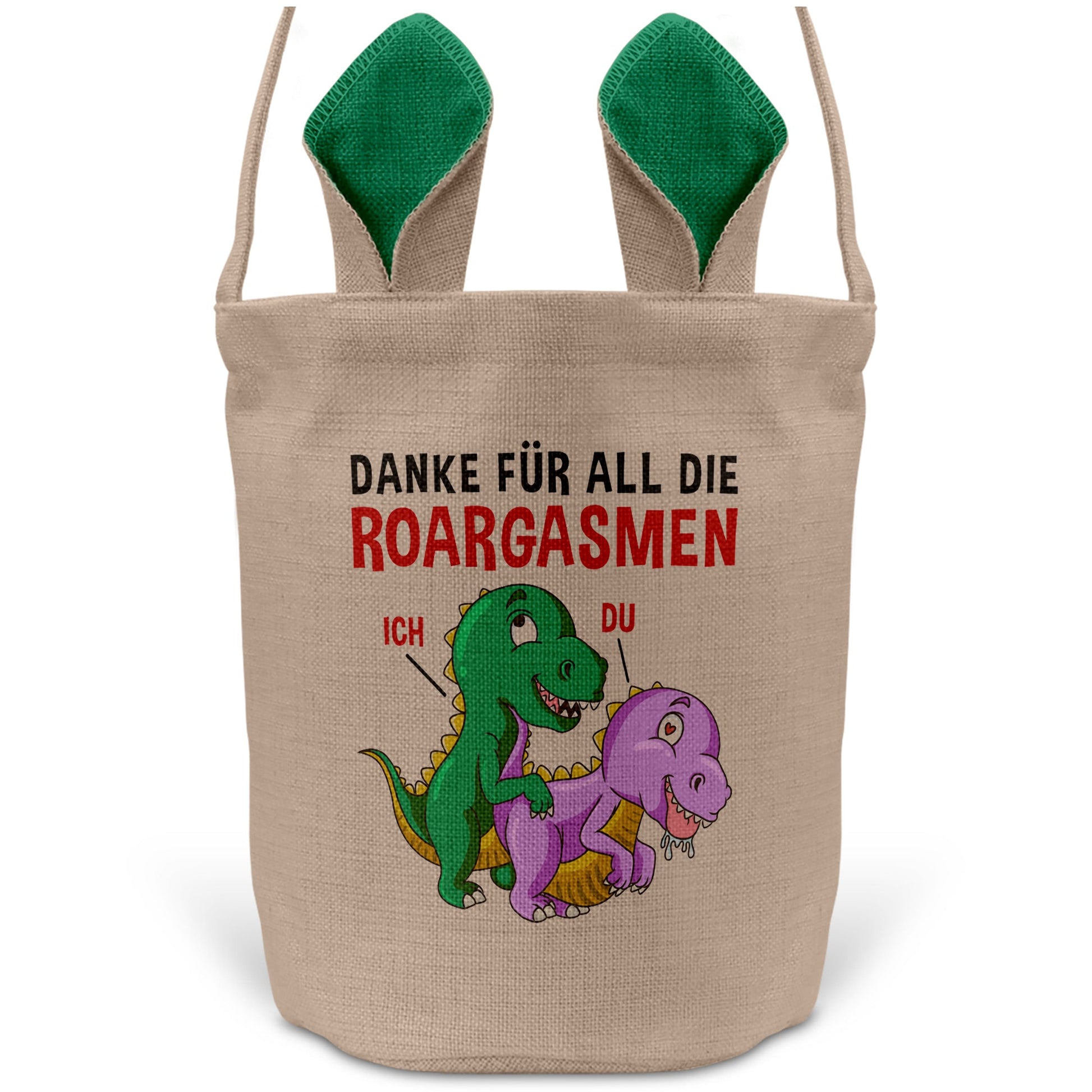 22Feels® Frauen Ehefrau Freundin Ostern Osterkorb mit Henkel Ostergeschenk Tragetasche Ostern Deko Osternest Körbchen Hasenohren (Beige/Grün)-Ostern Tragetasche-22Feels