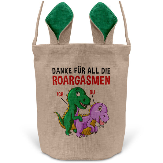 22Feels® Frauen Ehefrau Freundin Ostern Osterkorb mit Henkel Ostergeschenk Tragetasche Ostern Deko Osternest Körbchen Hasenohren (Beige/Grün)-Ostern Tragetasche-22Feels