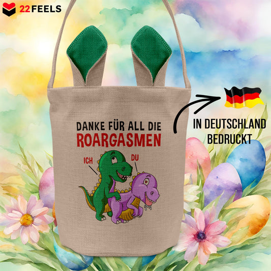 22Feels® Frauen Ehefrau Freundin Ostern Osterkorb mit Henkel Ostergeschenk Tragetasche Ostern Deko Osternest Körbchen Hasenohren (Beige/Grün)-Ostern Tragetasche-22Feels
