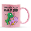 22Feels® Frauen Geschenk zum Jahrestag, Hochzeitstag, Valentinstag etc. - Glitzertasse mit Spruch: Danke für all die Roargasmen (Pink, 320ml)-Glitzertasse Pink 320ml-22Feels