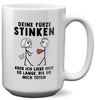 22Feels® ORIGINAL XL Tasse - Frauen Geschenk - Spruch: Deine Fürze Stinken (Weiss, 440ml)-Weisse XL Tasse 440ml-22Feels