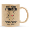 22Feels® ORIGINAL Glitzertasse - Frauen Geschenk - Spruch: Deine Fürze Stinken (Gold, 320ml)-Glitzertasse Gold 320ml-22Feels