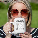 22Feels® Lesbische Frau Geschenk zum Jahrestag, Hochzeitstag, Valentinstag etc. - XL Tasse mit Spruch: Deine Fürze Stinken (Weiss, 440ml)-Weisse XL Tasse 440ml-22Feels