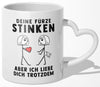 22Feels® Lesbische Frau Geschenk zum Jahrestag, Hochzeitstag, Valentinstag etc. - Tasse mit Spruch (Herzhenkel, Weiss, 320ml)-Tasse Weiss Herzhenkel 320ml-22Feels