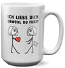 22Feels® Lesbische Frau Geschenk zum Jahrestag, Hochzeitstag, Valentinstag etc. - XL Tasse mit Spruch: Ich Liebe Dich Obwohl (Weiss, 440ml)-Weisse XL Tasse 440ml-22Feels