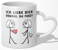22Feels® Lesbische Frau Geschenk zum Jahrestag, Hochzeitstag, Valentinstag etc. - Tasse mit Spruch (Herzhenkel, Weiss, 320ml)-Tasse Weiss Herzhenkel 320ml-22Feels