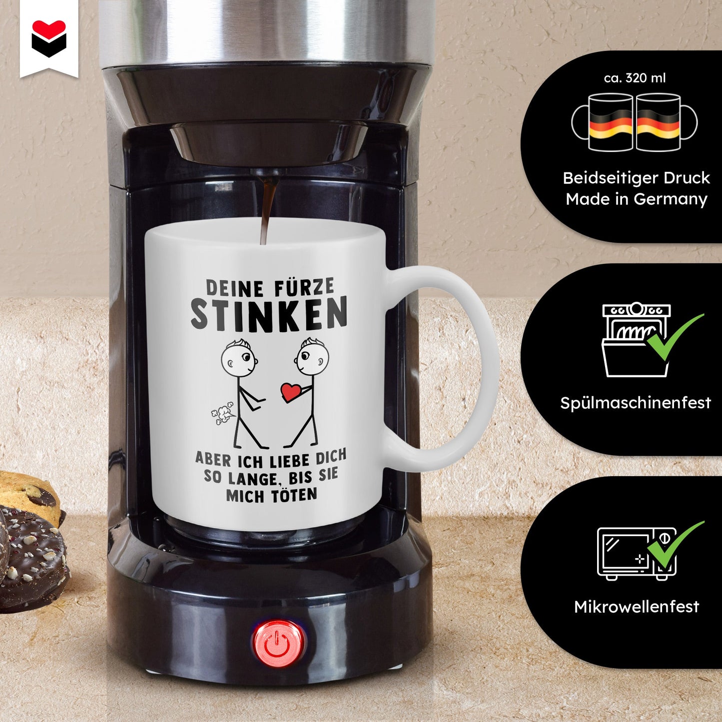 22Feels® Geschenk für schwule Männer - Tasse mit Spruch (Weiss, 320ml)-Weisse Tasse 320ml-22Feels