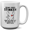 22Feels® Schwuler Mann Geschenk zum Jahrestag, Hochzeitstag, Valentinstag etc. - XL Tasse mit Spruch: Deine Fürze Stinken (Weiss, 440ml)-Weisse XL Tasse 440ml-22Feels