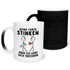 22Feels® Schwuler Mann Geschenk zum Jahrestag, Hochzeitstag, Valentinstag etc. - Zaubertasse mit Spruch: Deine Fürze Stinken (Matt-Schwarz und Weiss, 320ml)-Farbwechsel Tasse Matt 320ml-22Feels
