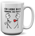 22Feels® Schwuler Mann Geschenk zum Jahrestag, Hochzeitstag, Valentinstag etc. - XL Tasse mit Spruch: Ich liebe dich, obwohl du furzt (Weiss, 440ml)-Weisse XL Tasse 440ml-22Feels