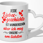 22Feels® Paar Geschenk zum Jahrestag, Hochzeitstag, Valentinstag etc. - Tasse mit Spruch (Herzhenkel, Weiss, 320ml)-Tasse Weiss Herzhenkel 320ml-22Feels