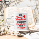 22Feels® Paar Geschenk zum Jahrestag, Hochzeitstag, Valentinstag etc. - Tasse mit Spruch (Herzhenkel, Weiss, 320ml)-Tasse Weiss Herzhenkel 320ml-22Feels