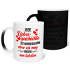 22Feels® Pärchen Geschenk zum Jahrestag, Hochzeitstag, Valentinstag etc. - Zaubertasse mit Spruch: Jede Liebesgeschichte (Matt-Schwarz und Weiss, 320ml)-Farbwechsel Tasse Matt 320ml-22Feels