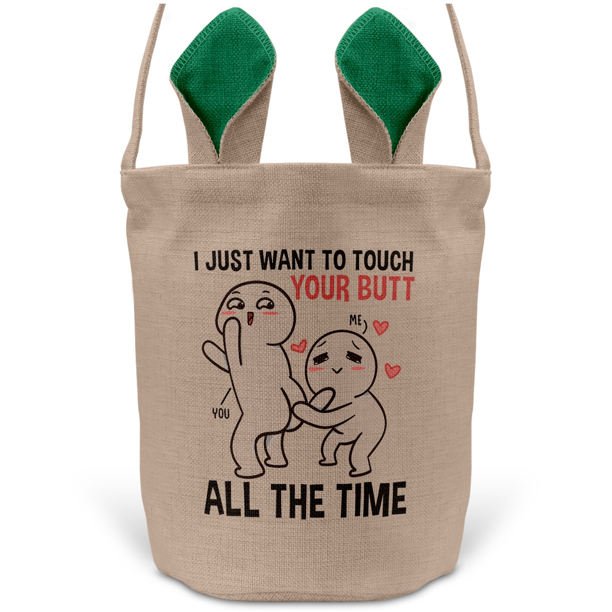 22Feels® Männer Frauen Osterkorb Ehefrau Ehemann Freund Freundin Ostern mit Henkel Ostergeschenk Tragetasche Ostern Deko Osternest Körbchen Hasenohren (Beige/Grün)-Ostern Tragetasche-22Feels