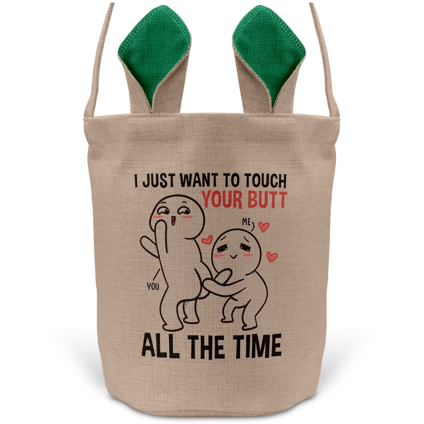22Feels® Männer Frauen Osterkorb Ehefrau Ehemann Freund Freundin Ostern mit Henkel Ostergeschenk Tragetasche Ostern Deko Osternest Körbchen Hasenohren (Beige/Grün)-Ostern Tragetasche-22Feels
