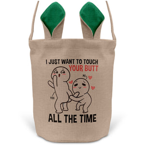 22Feels® Männer Frauen Osterkorb Ehefrau Ehemann Freund Freundin Ostern mit Henkel Ostergeschenk Tragetasche Ostern Deko Osternest Körbchen Hasenohren (Beige/Grün)-Ostern Tragetasche-22Feels