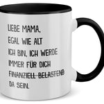 22Feels® Mama Geschenk - Tasse mit Spruch: Egal wie alt (Weiss-Schwarz, 320ml)-TwoTone Tasse Weiss-Schwarz 320ml-22Feels